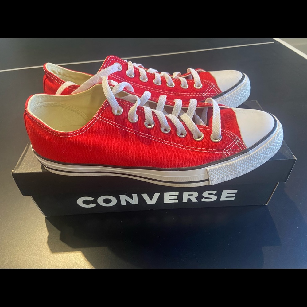 Red Converse All Star Low Tops Women 11 / men 9